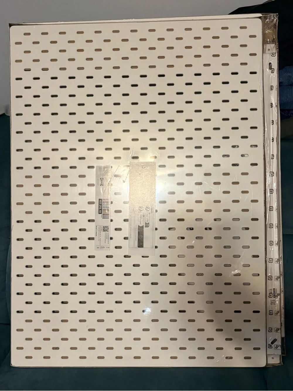 IKEA White Slotted Metal Pegboard Panel